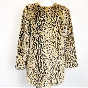 Steve Madden faux leopard fur car coat